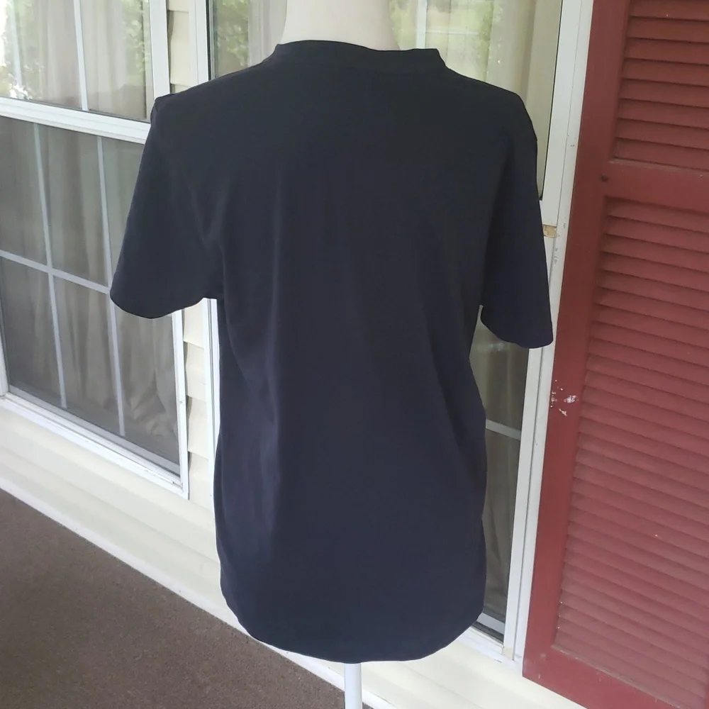 PSYCHO‎ BUNNY Blue V-Neck Classic Men's 4 Logo T-Shirt